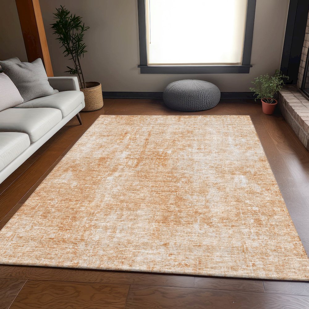 Premium Machine Washable Mayfield AMF656 Terracotta 10' x 14' Rug. Picture 5