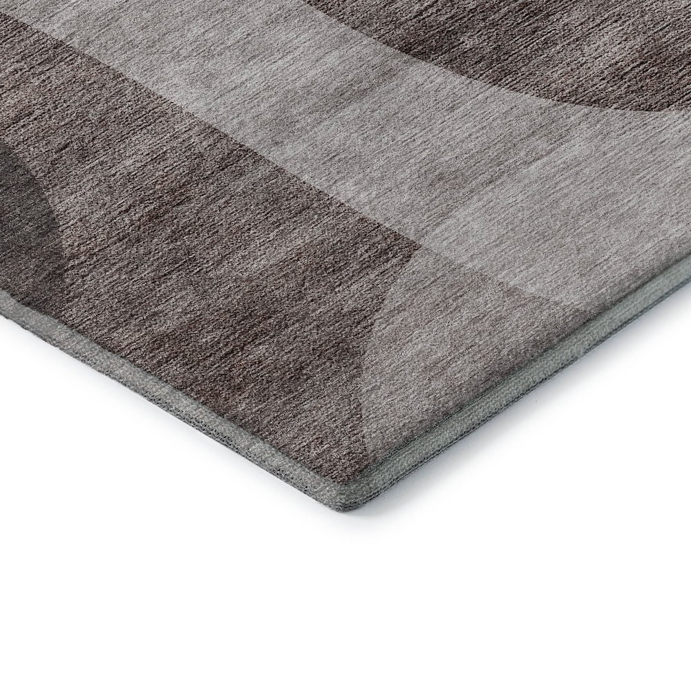 Premium Machine Washable Mayfield AMF657 Mocha 8' x 8' Round Rug. Picture 3