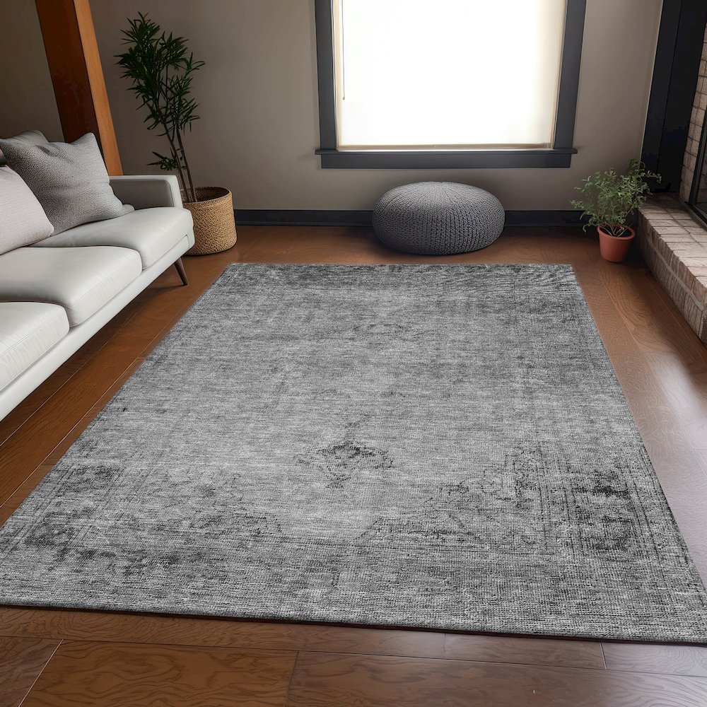 Premium Machine Washable Mayfield AMF658 Gray 10' x 14' Rug. Picture 5