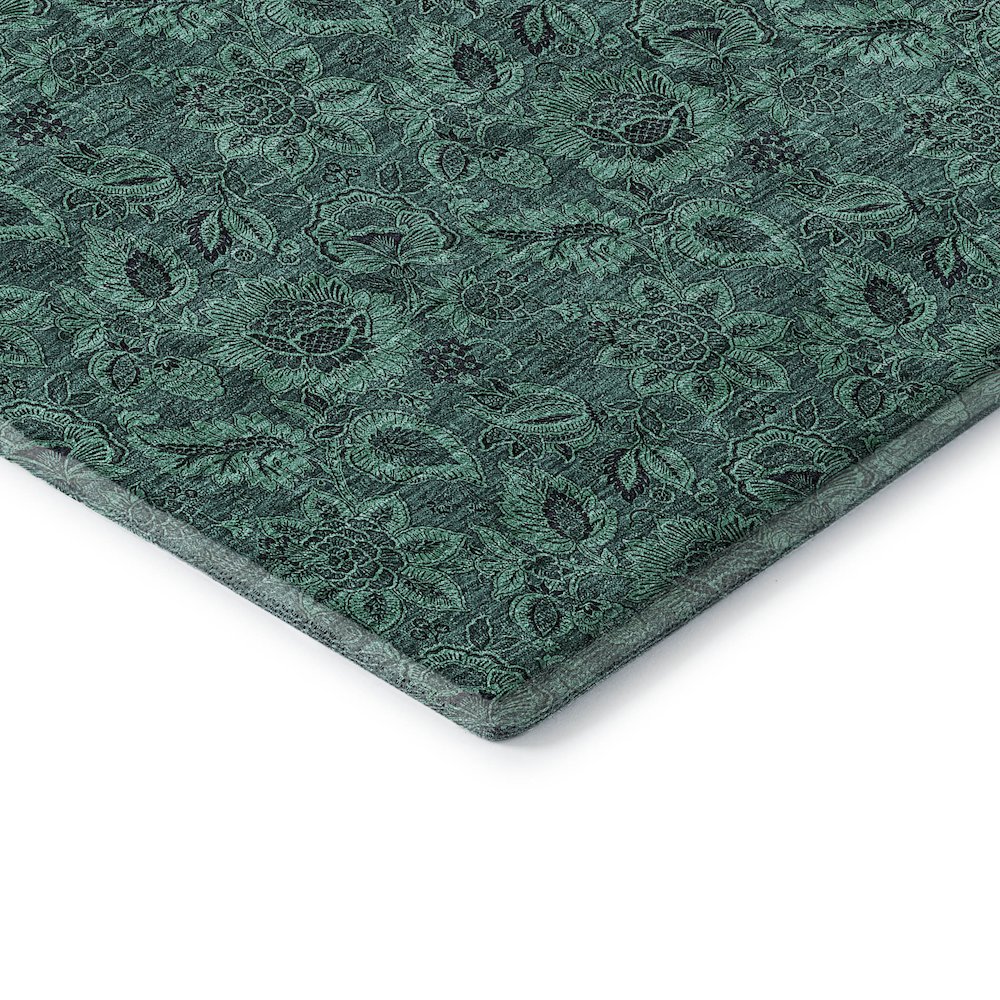 Premium Machine Washable Mayfield AMF661 Teal 8' x 8' Round Rug. Picture 3