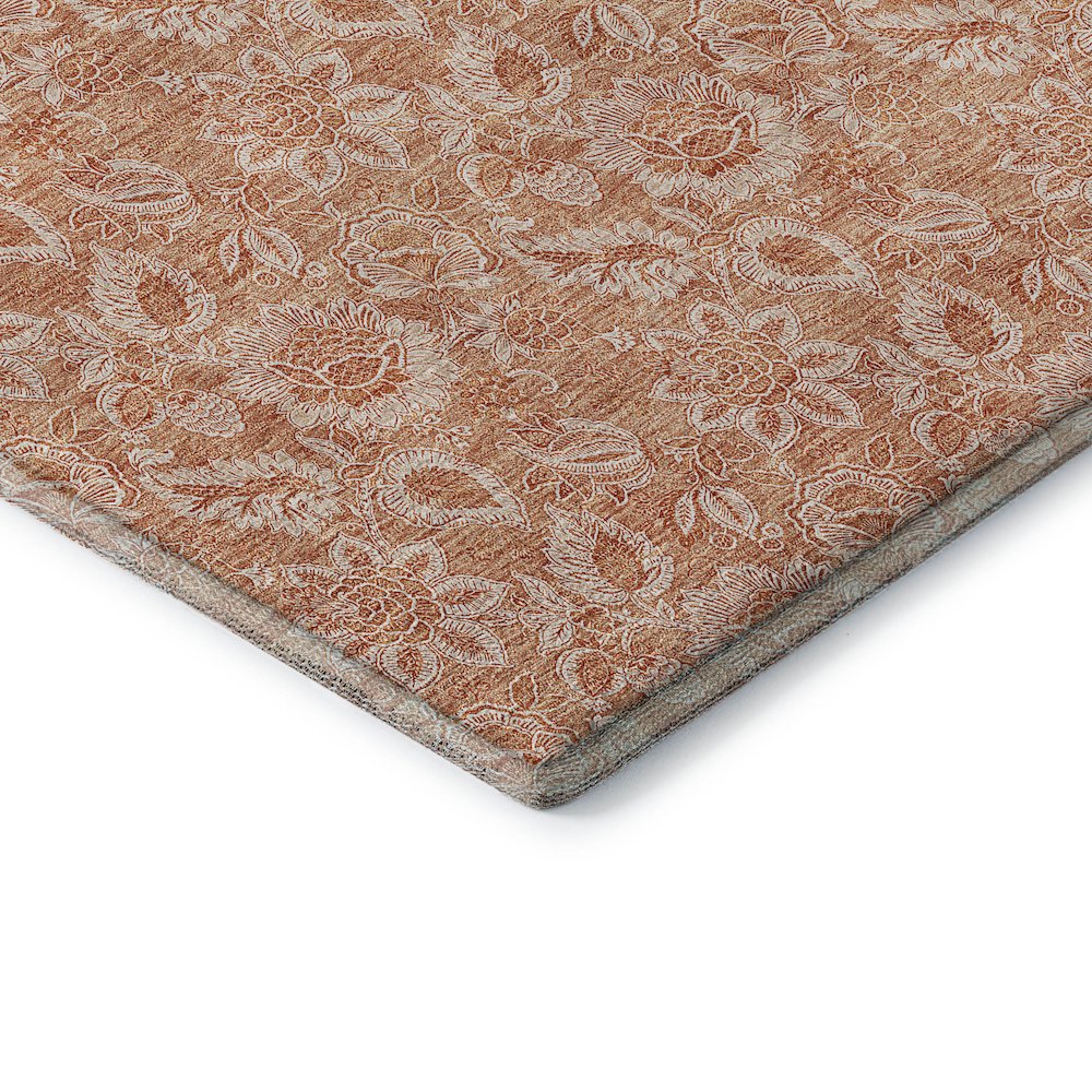 Premium Machine Washable Mayfield AMF662 Salmon 8' x 8' Round Rug. Picture 3