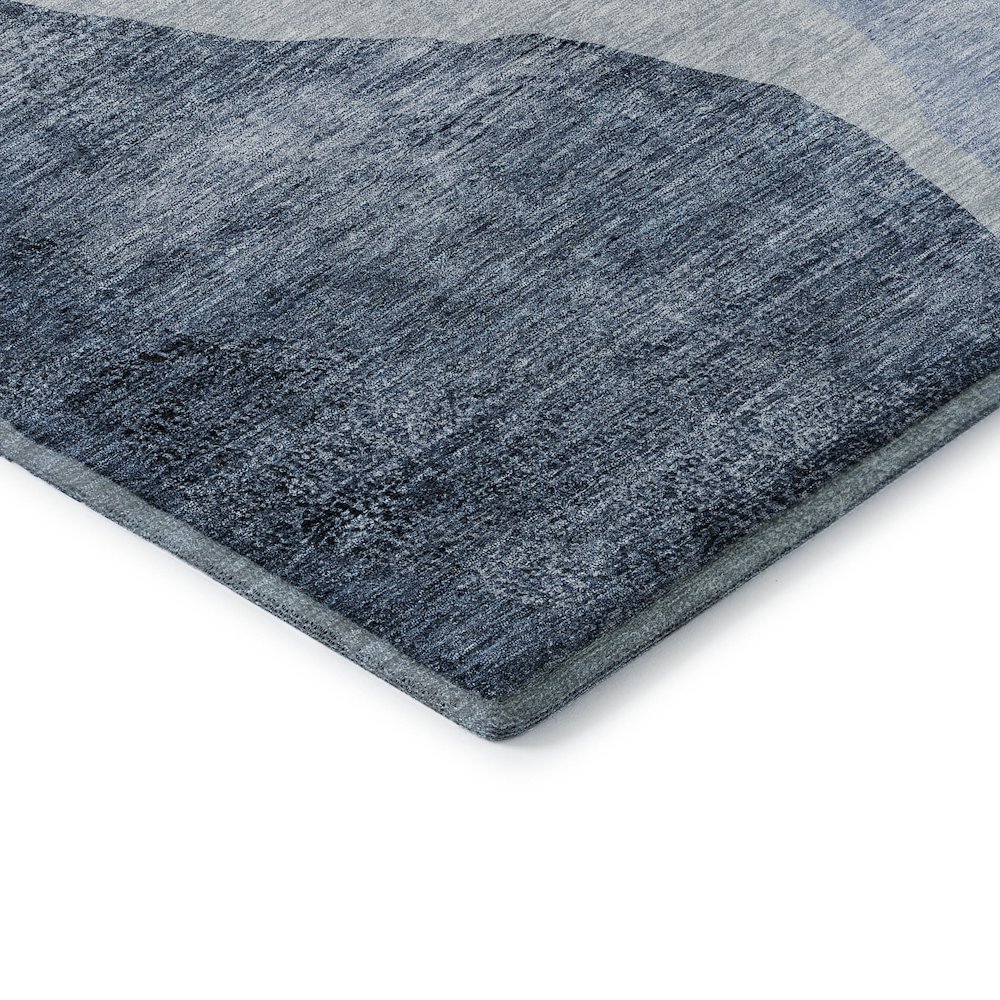 Premium Machine Washable Mayfield AMF667 Blue 8' x 8' Round Rug. Picture 3