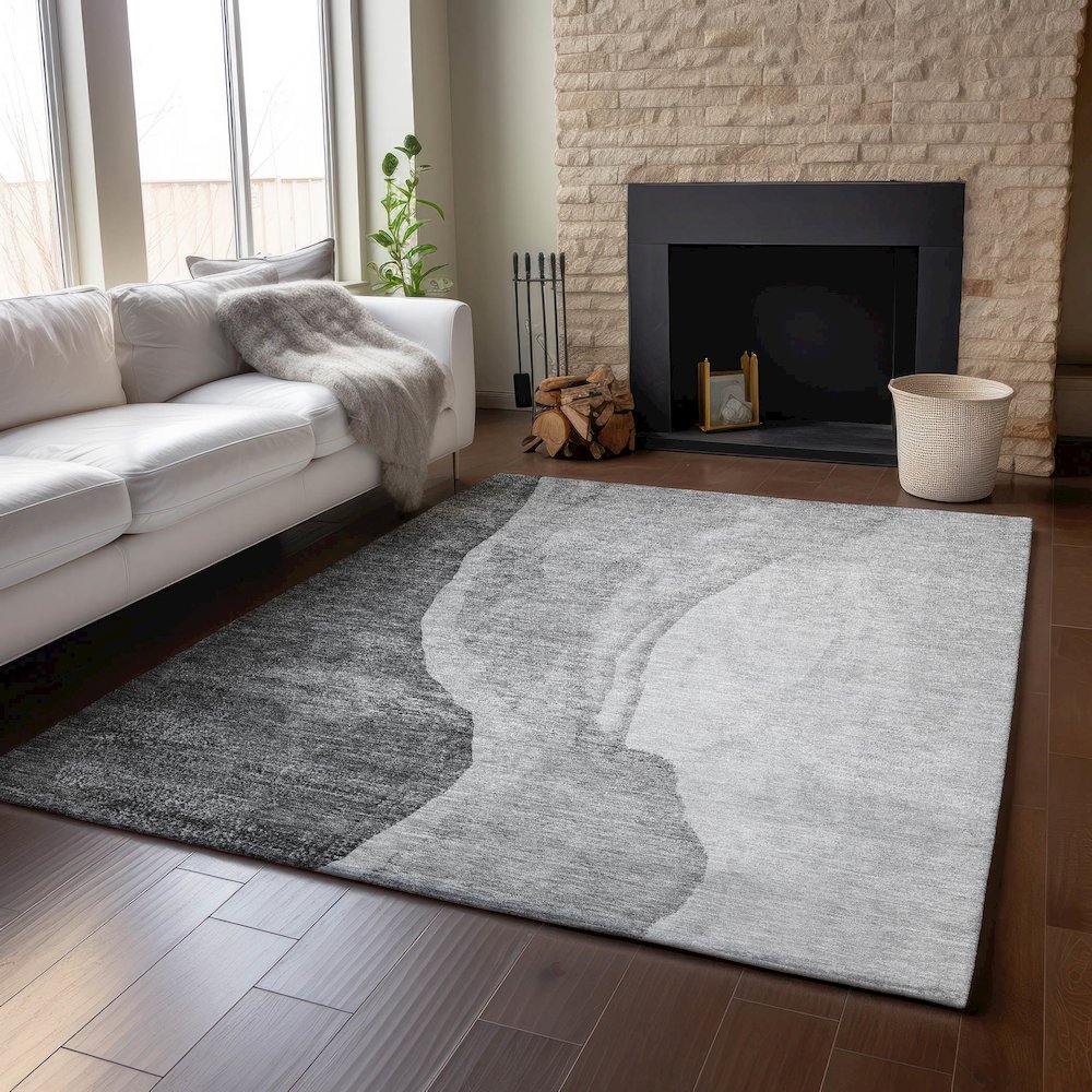 Premium Machine Washable Mayfield AMF667 Gray 10' x 14' Rug. Picture 6