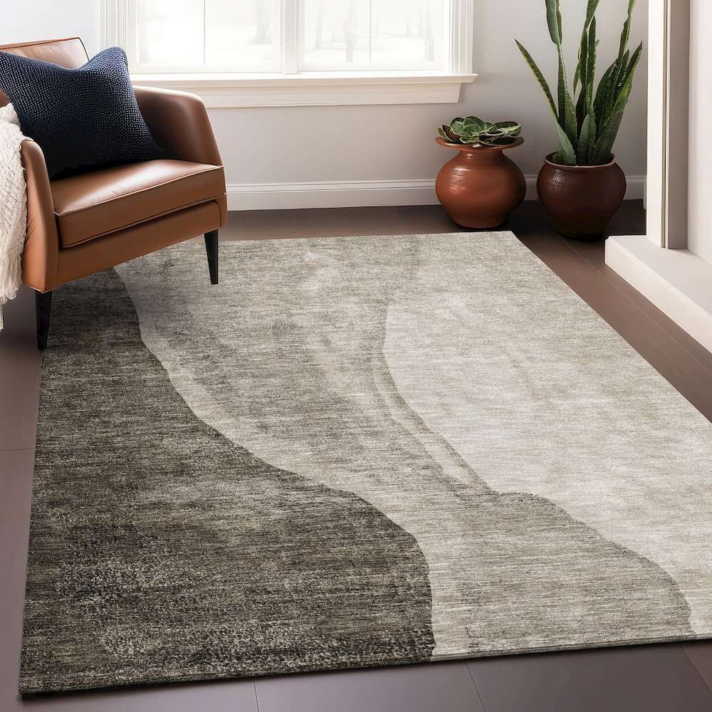 Premium Machine Washable Mayfield AMF667 Taupe 10' x 14' Rug. Picture 6