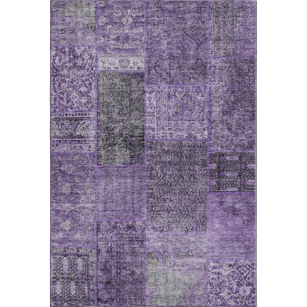 Premium Machine Washable Mayfield AMF669 Eggplant 10' x 14' Rug. Picture 1