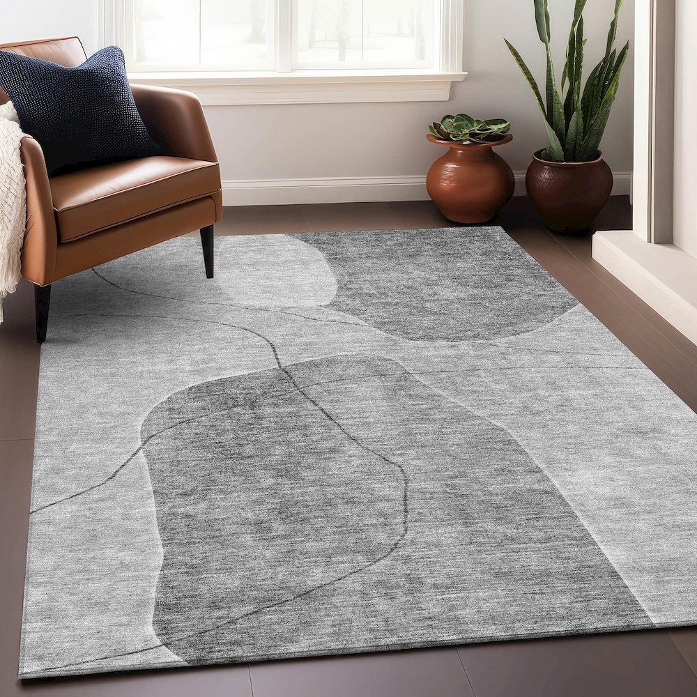Premium Machine Washable Mayfield AMF672 Gray 10' x 14' Rug. Picture 6