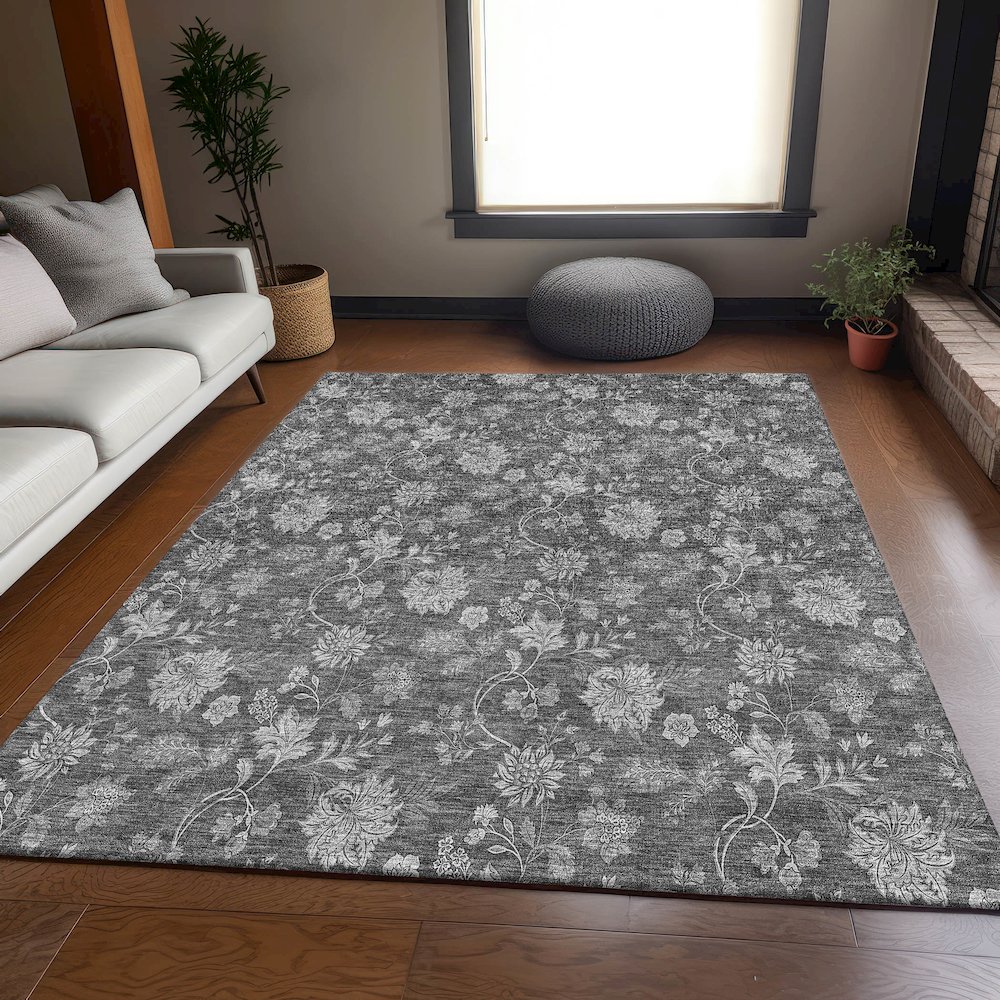 Premium Machine Washable Mayfield AMF680 Gray 10' x 14' Rug. Picture 5
