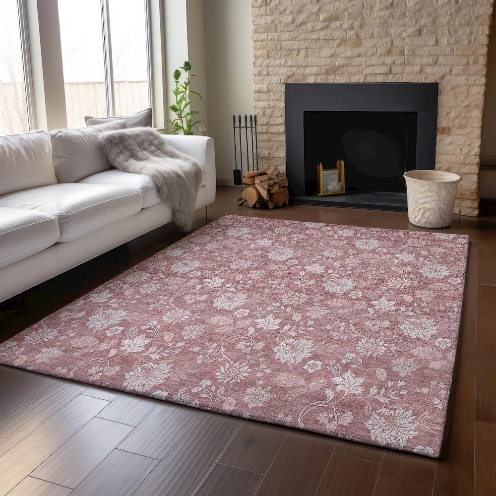 Premium Machine Washable Mayfield AMF681 Blush 10' x 14' Rug. Picture 6