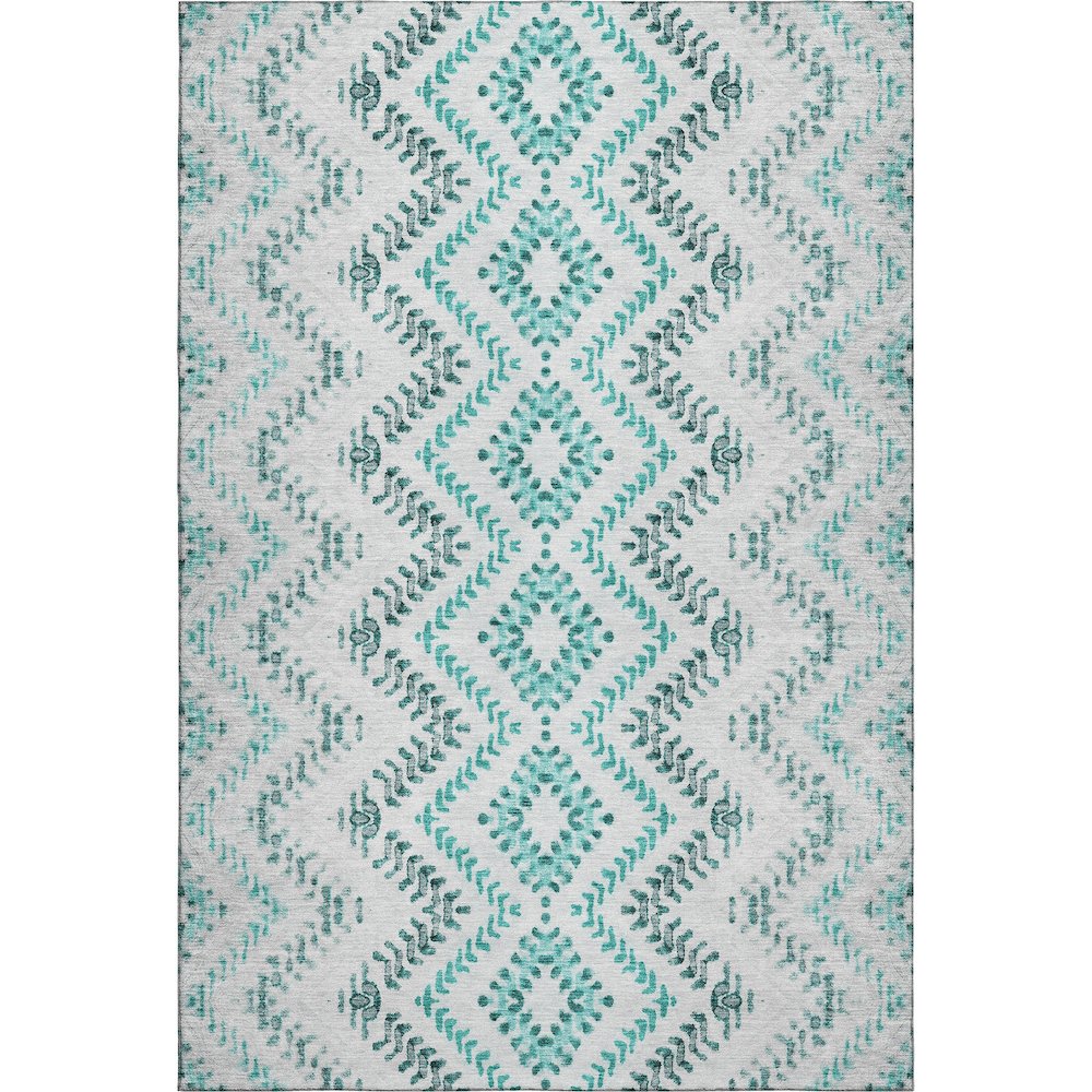 Premium Machine Washable Mayfield AMF684 Teal 10' x 14' Rug. Picture 1