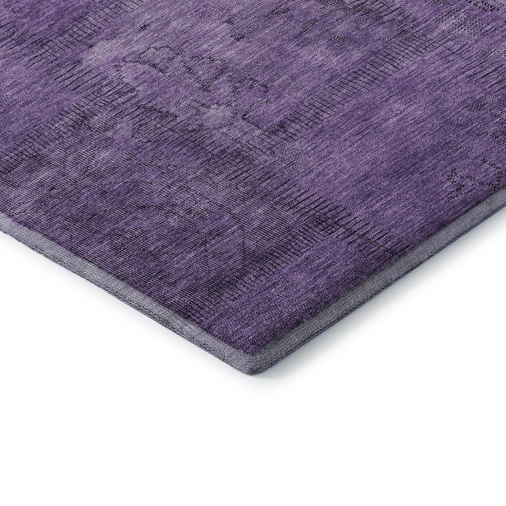 Premium Machine Washable Mayfield AMF685 Purple 8' x 8' Round Rug. Picture 3