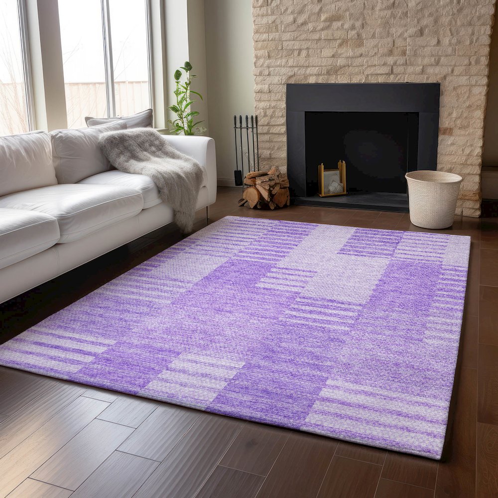 Premium Machine Washable Mayfield AMF686 Lavender 10' x 14' Rug. Picture 6