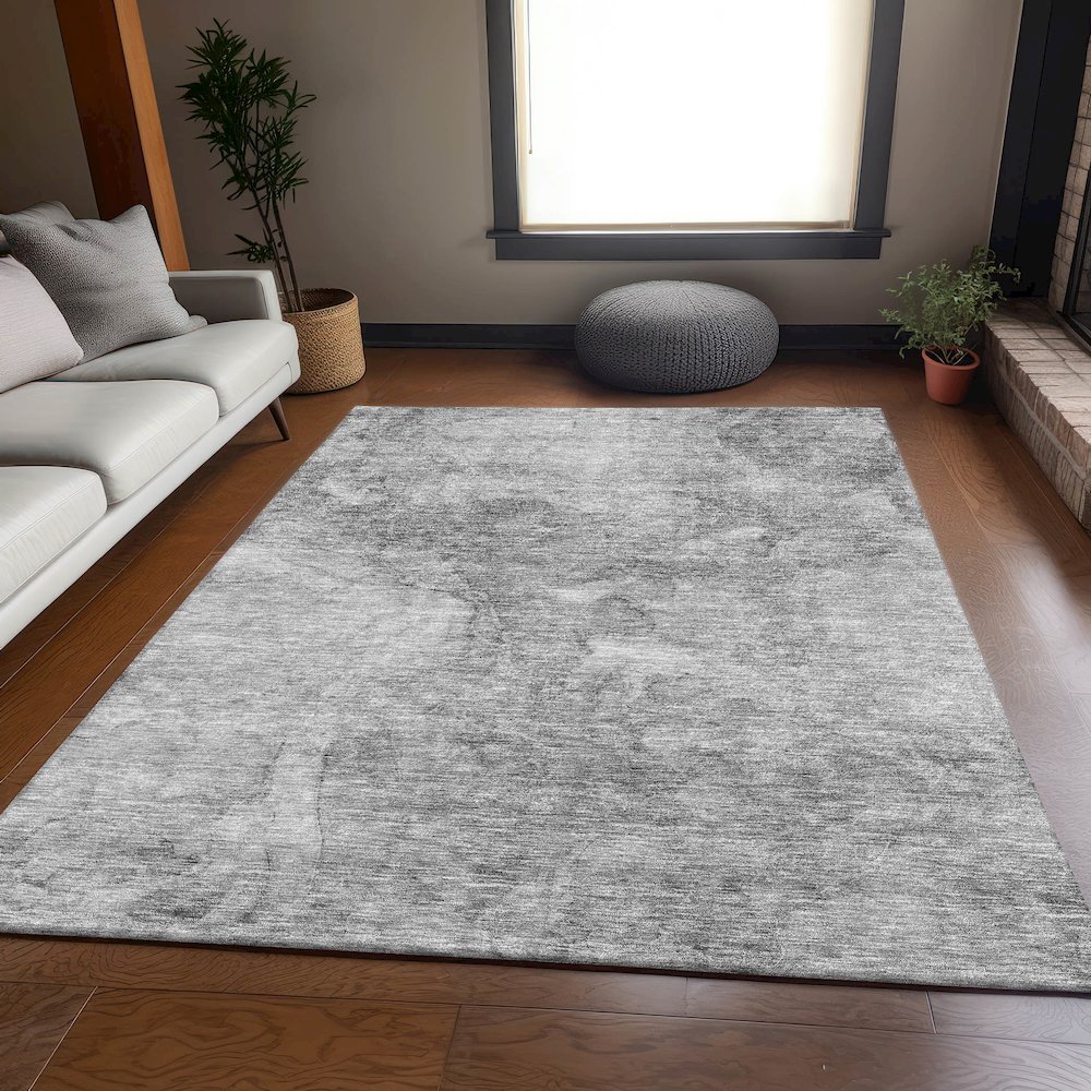 Premium Machine Washable Mayfield AMF688 Gray 10' x 14' Rug. Picture 5