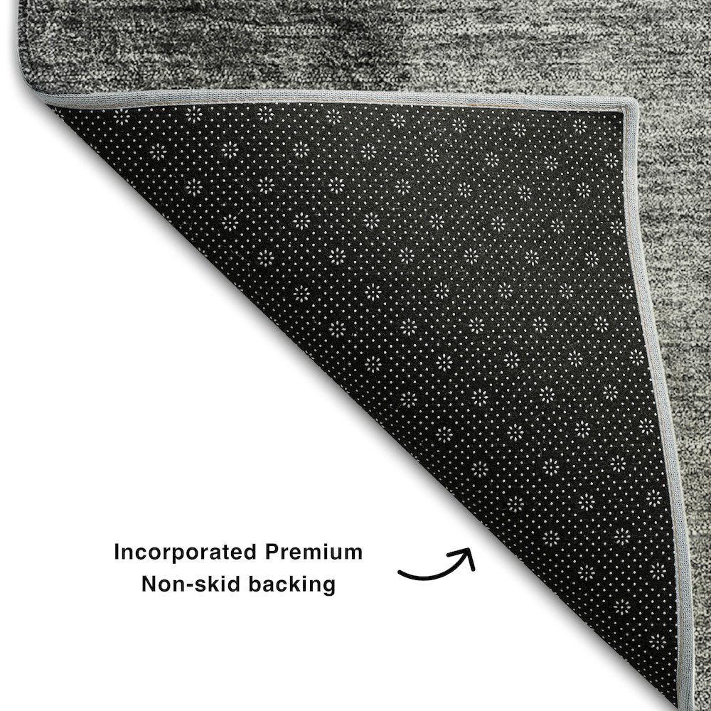 Premium Machine Washable Mayfield AMF690 Gray 8' x 8' Round Rug. Picture 2