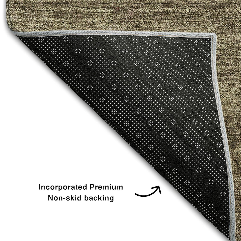 Premium Machine Washable Mayfield AMF696 Brown 8' x 8' Round Rug. Picture 2