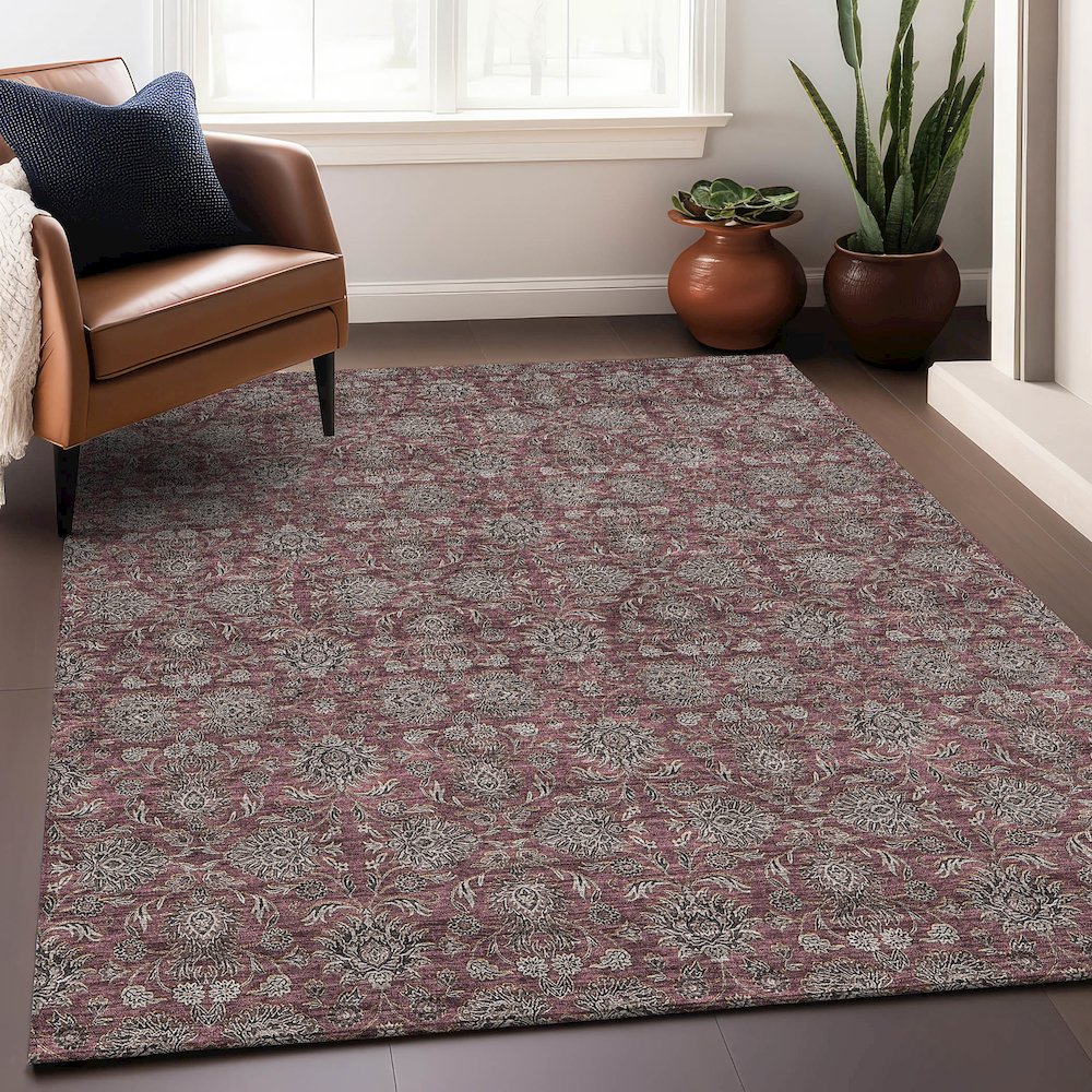 Premium Machine Washable Mayfield AMF702 Merlot 10' x 14' Rug. Picture 6