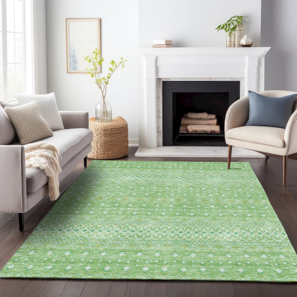 Premium Machine Washable Mayfield AMF709 Aloe 10' x 14' Rug. Picture 5