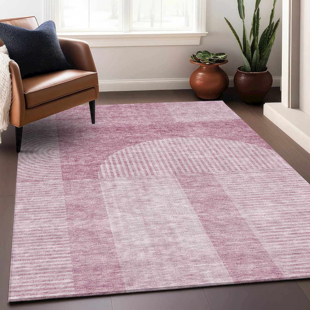 Premium Machine Washable Mayfield AMF711 Blush 10' x 14' Rug. Picture 6
