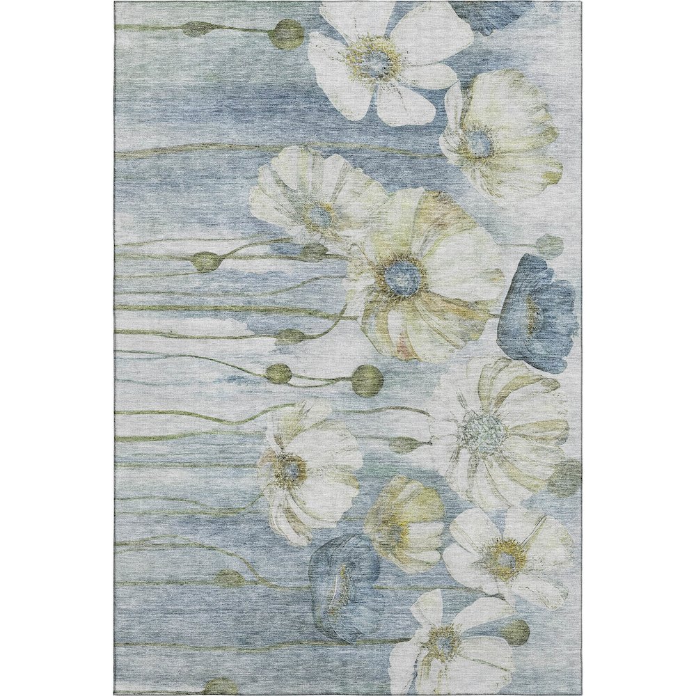 Premium Machine Washable Mayfield AMF712 Blue 10' x 14' Rug. Picture 1
