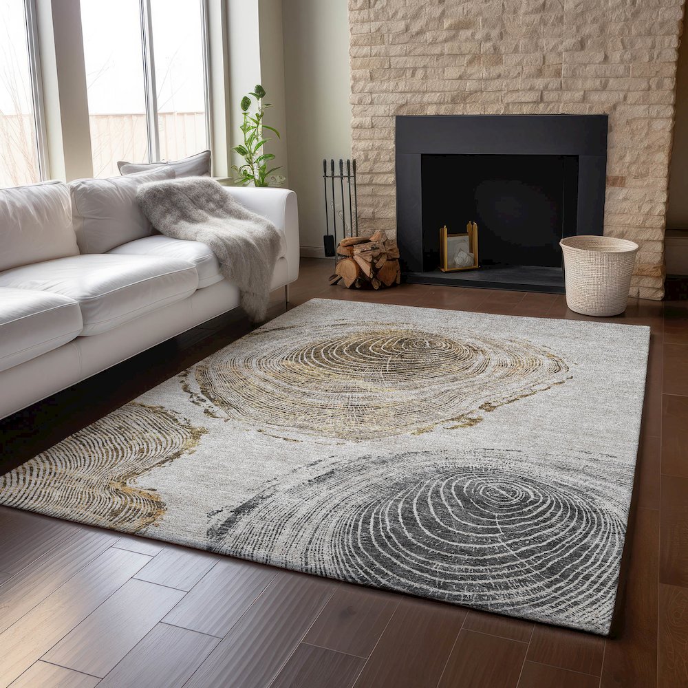 Premium Machine Washable Mayfield AMF713 Taupe 10' x 14' Rug. Picture 6