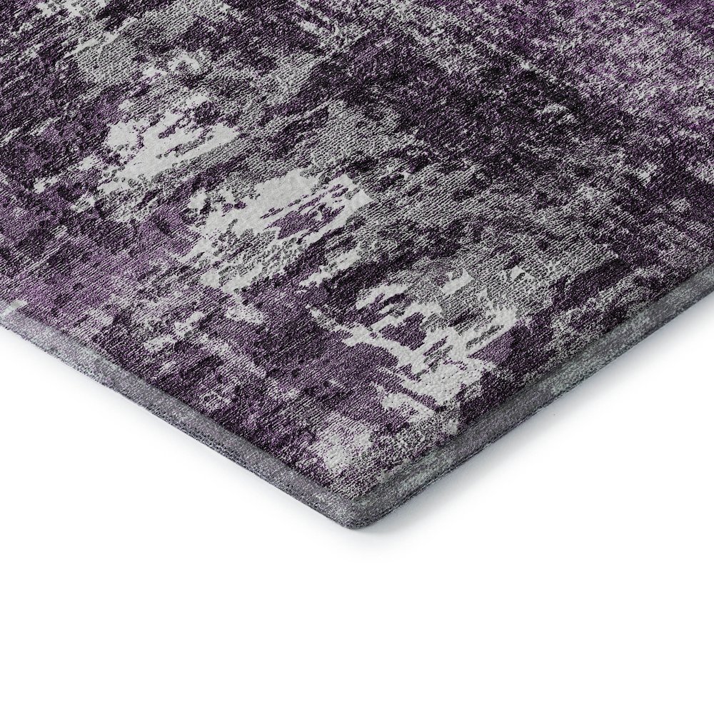 Premium Machine Washable Mayfield AMF718 Eggplant 8' x 8' Round Rug. Picture 3