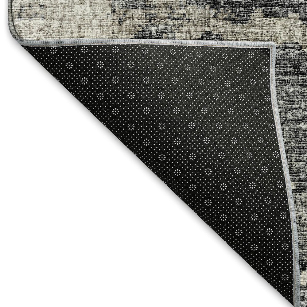 Premium Machine Washable Mayfield  Black 8' x 8' Round Rug. Picture 2
