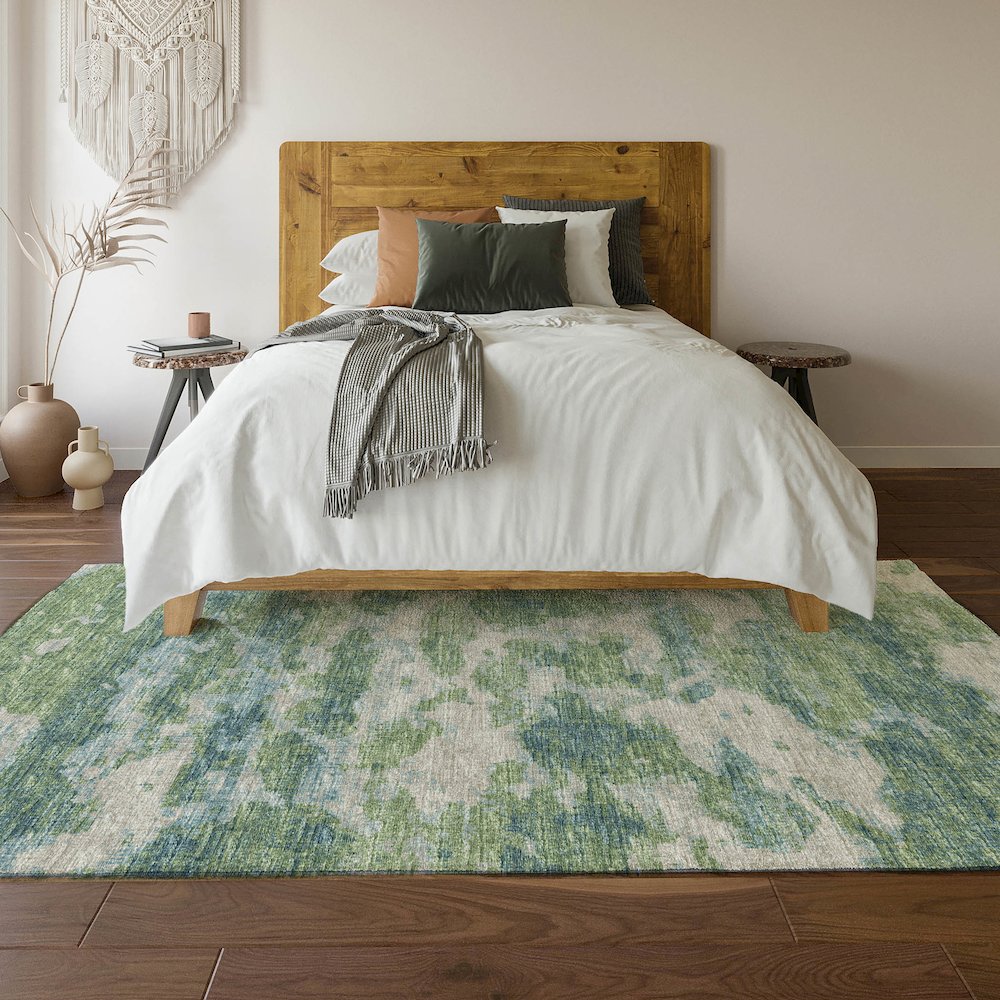 Premium Machine Washable Mayfield  Green 10' x 14' Rug. Picture 6