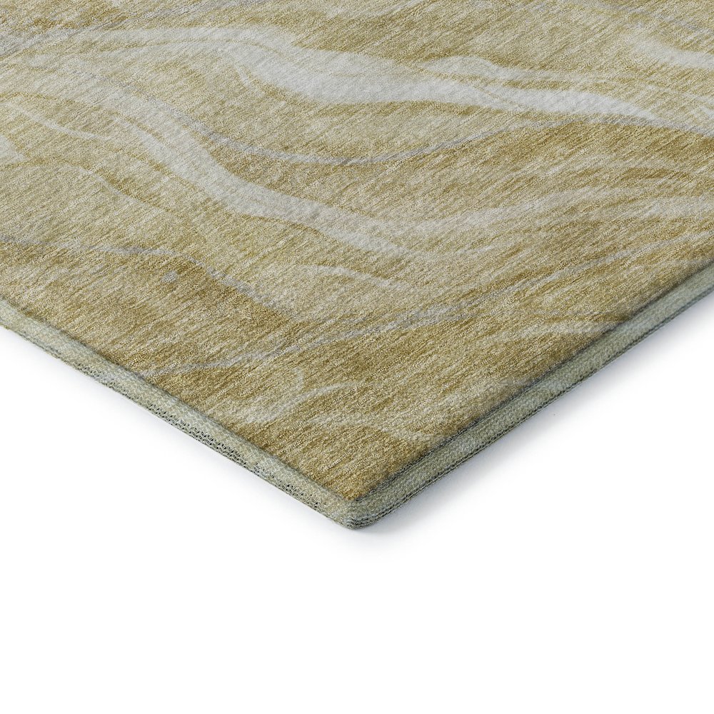 Premium Machine Washable Mayfield AMF720 Gold 8' x 8' Round Rug. Picture 3