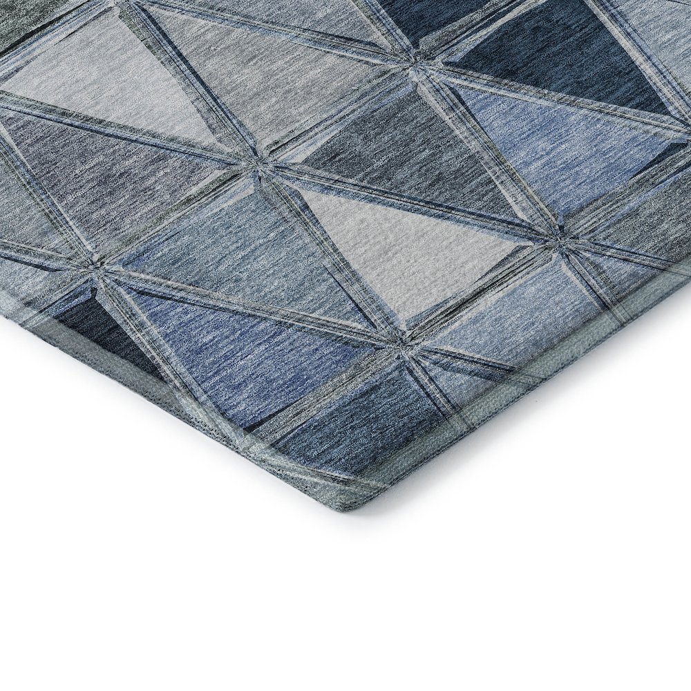 Premium Machine Washable Mayfield AMF722 Blue 8' x 8' Round Rug. Picture 3