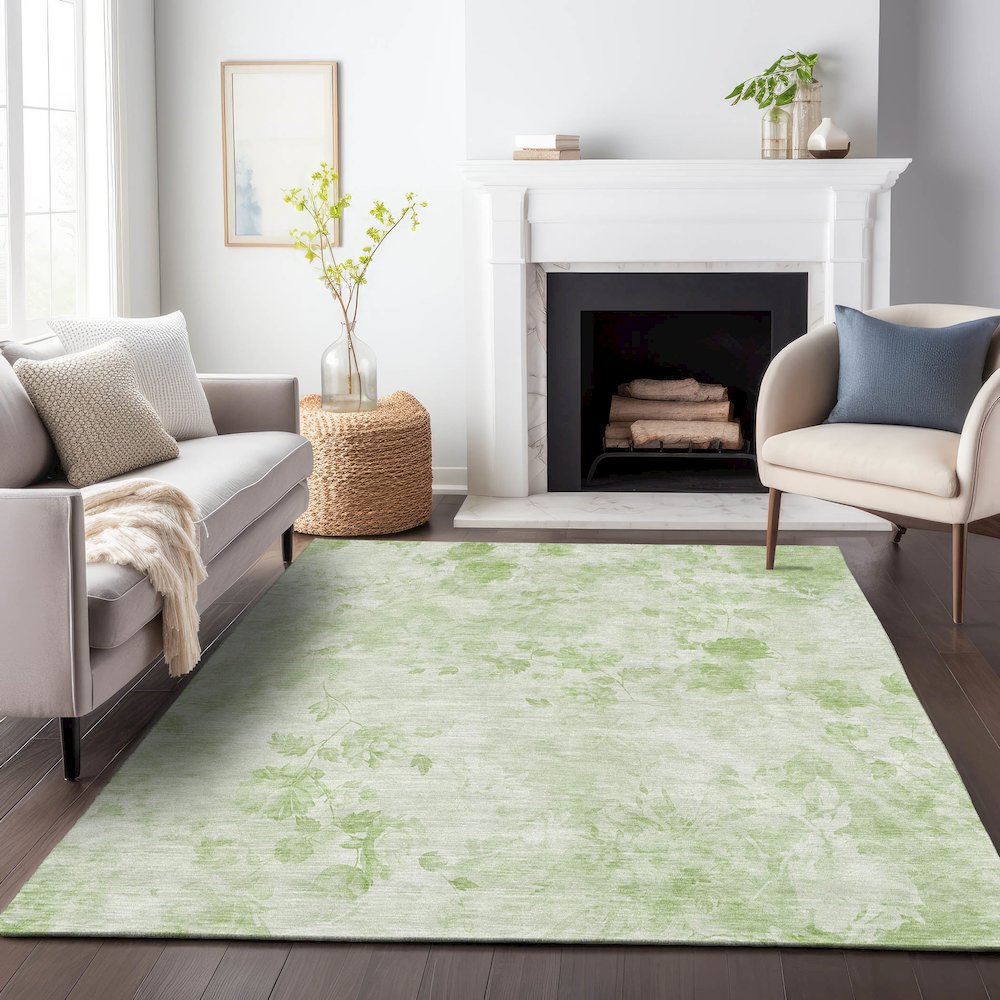 Premium Machine Washable Mayfield AMF724 Aloe 10' x 14' Rug. Picture 5