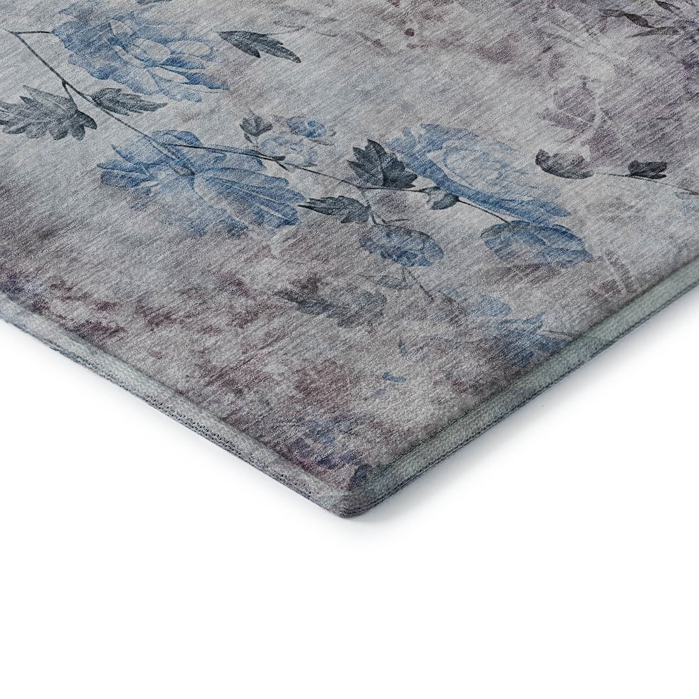Premium Machine Washable Mayfield AMF724 Blue 8' x 8' Round Rug. Picture 3