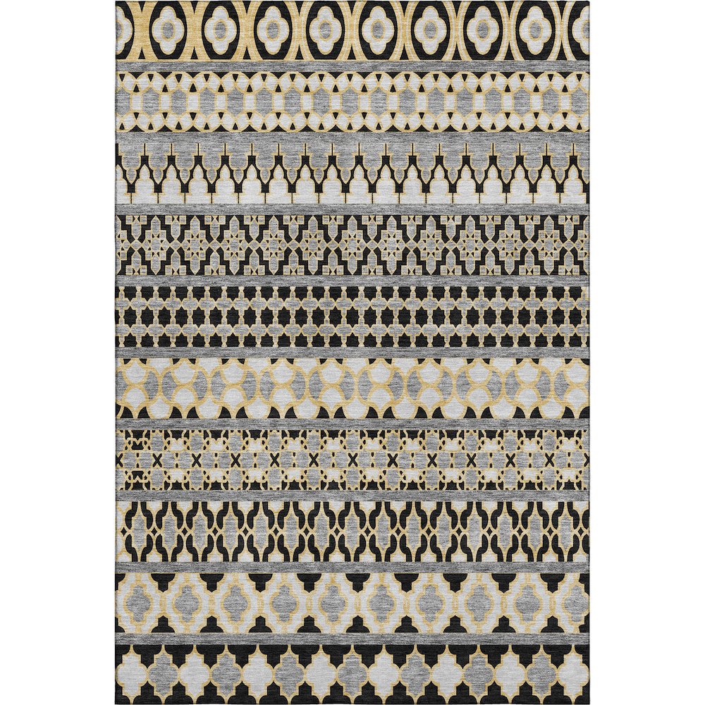 Premium Machine Washable Mayfield AMF726 Charcoal 10' x 14' Rug. Picture 1