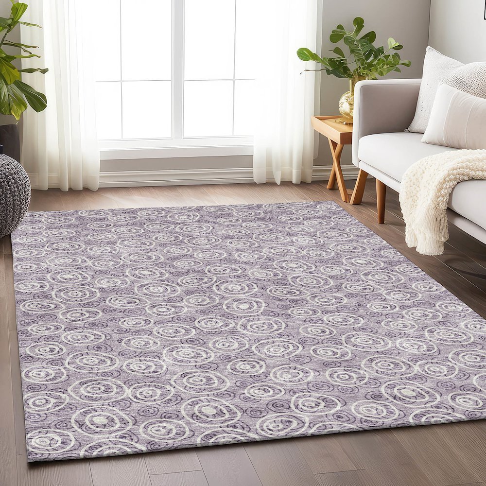 Premium Machine Washable Mayfield AMF728 Lavender 10' x 14' Rug. Picture 5