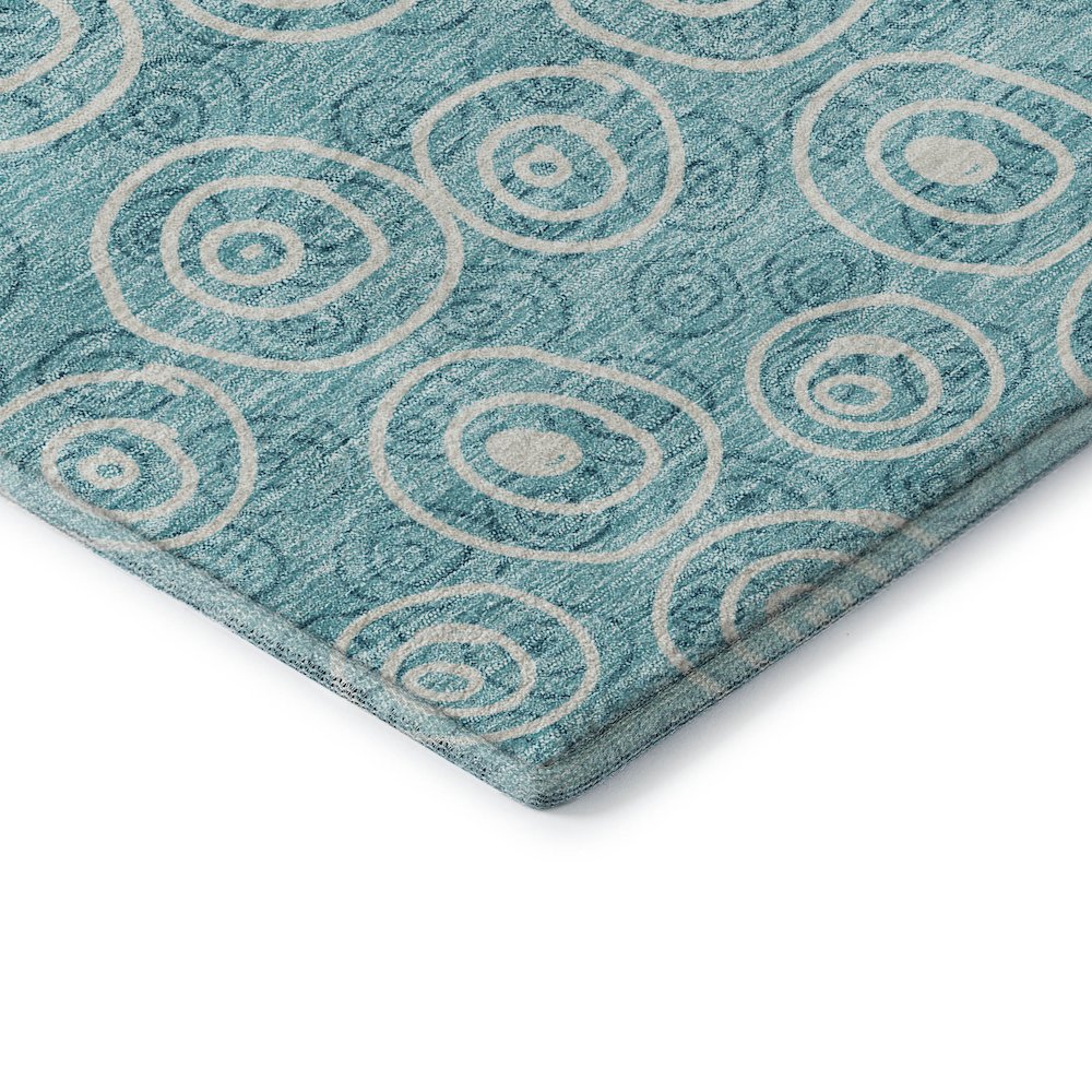 Premium Machine Washable Mayfield AMF728 Teal 8' x 8' Round Rug. Picture 3