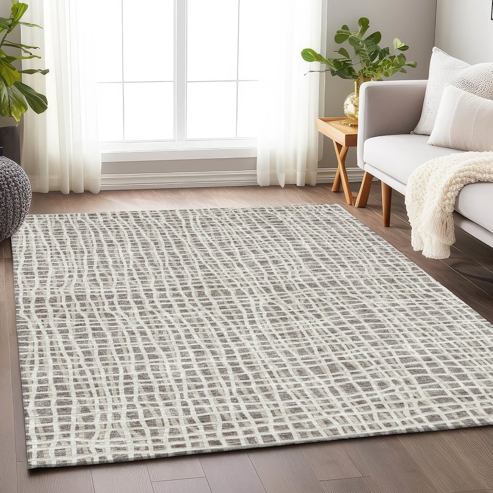 Premium Machine Washable Mayfield AMF729 Taupe 10' x 14' Rug. Picture 5
