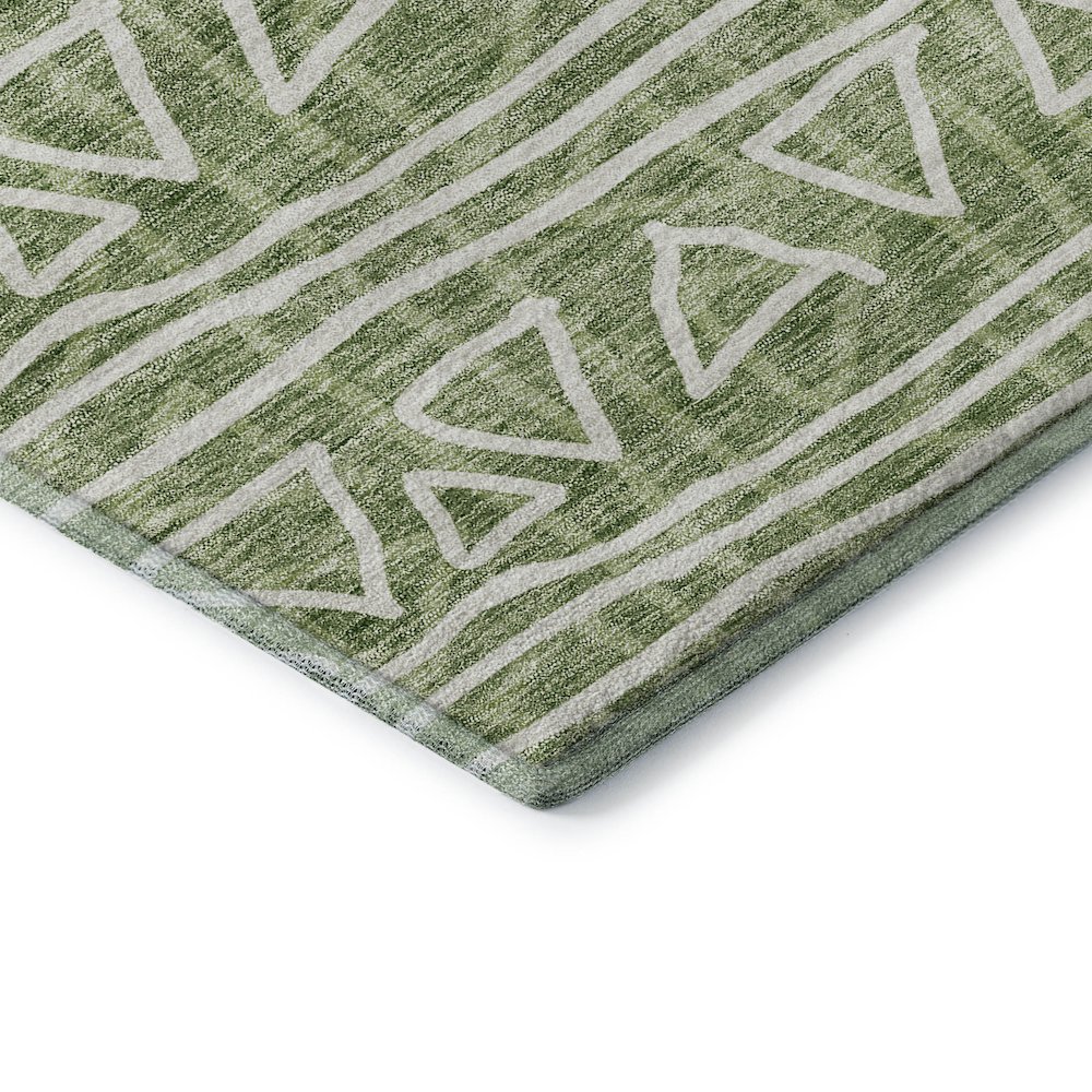 Premium Machine Washable Mayfield AMF730 Green 8' x 8' Round Rug. Picture 3