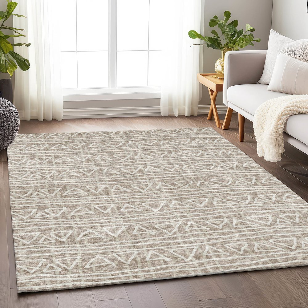 Premium Machine Washable Mayfield AMF730 Taupe 10' x 14' Rug. Picture 5