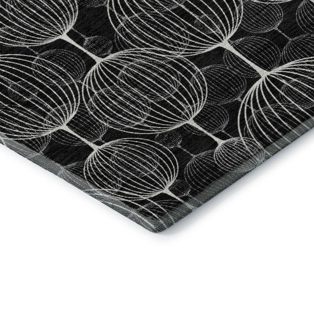Premium Machine Washable Mayfield AMF732 Black 8' x 8' Round Rug. Picture 3