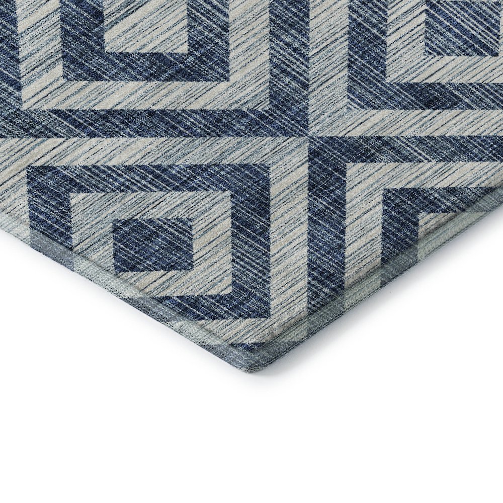 Premium Machine Washable Mayfield AMF733 Navy 8' x 8' Round Rug. Picture 3