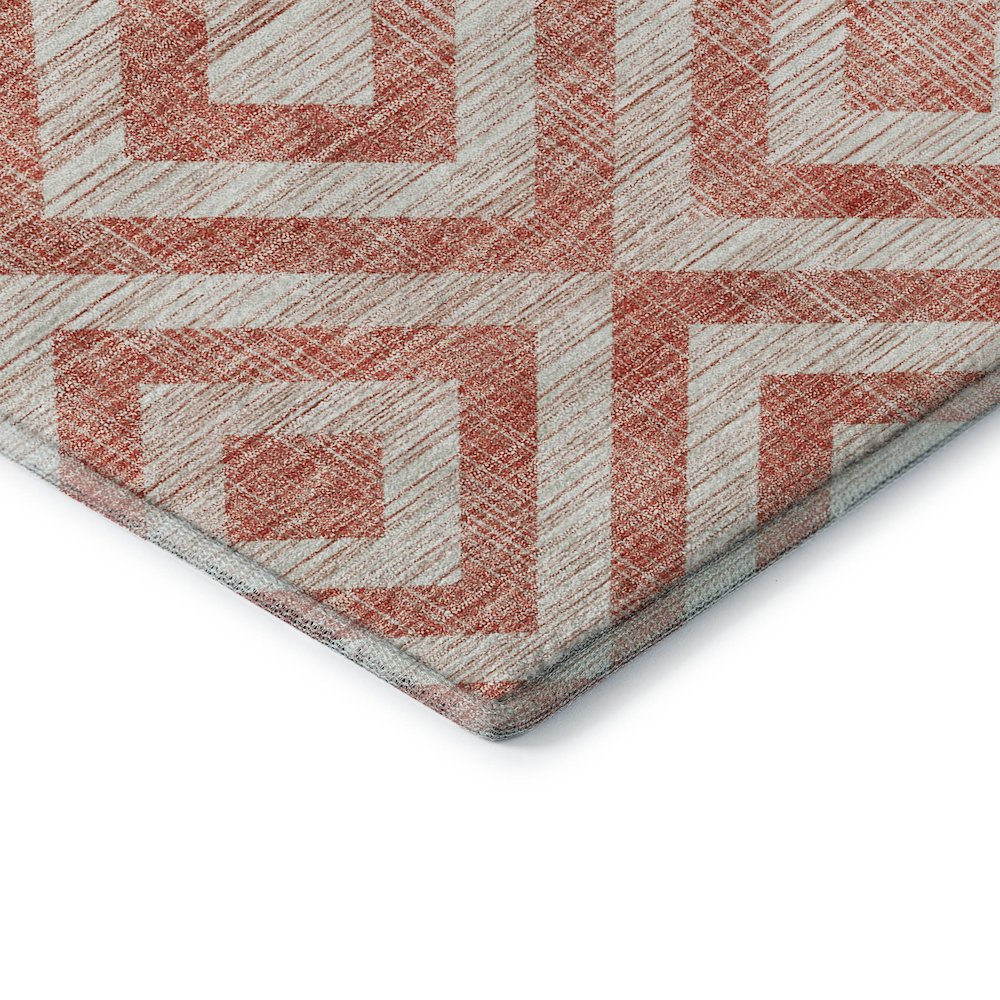 Premium Machine Washable Mayfield AMF733 Salmon 8' x 8' Round Rug. Picture 3