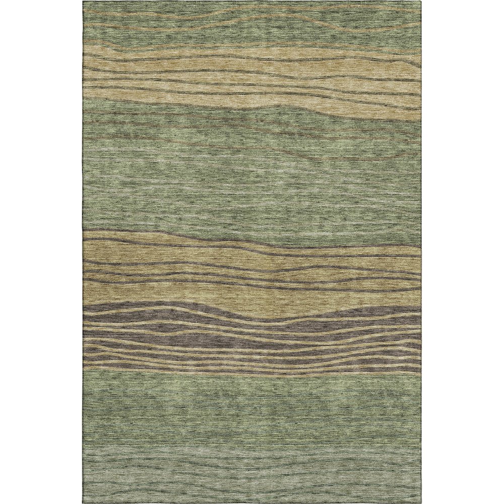Premium Machine Washable Mayfield AMF735 Olive 10' x 14' Rug. Picture 1