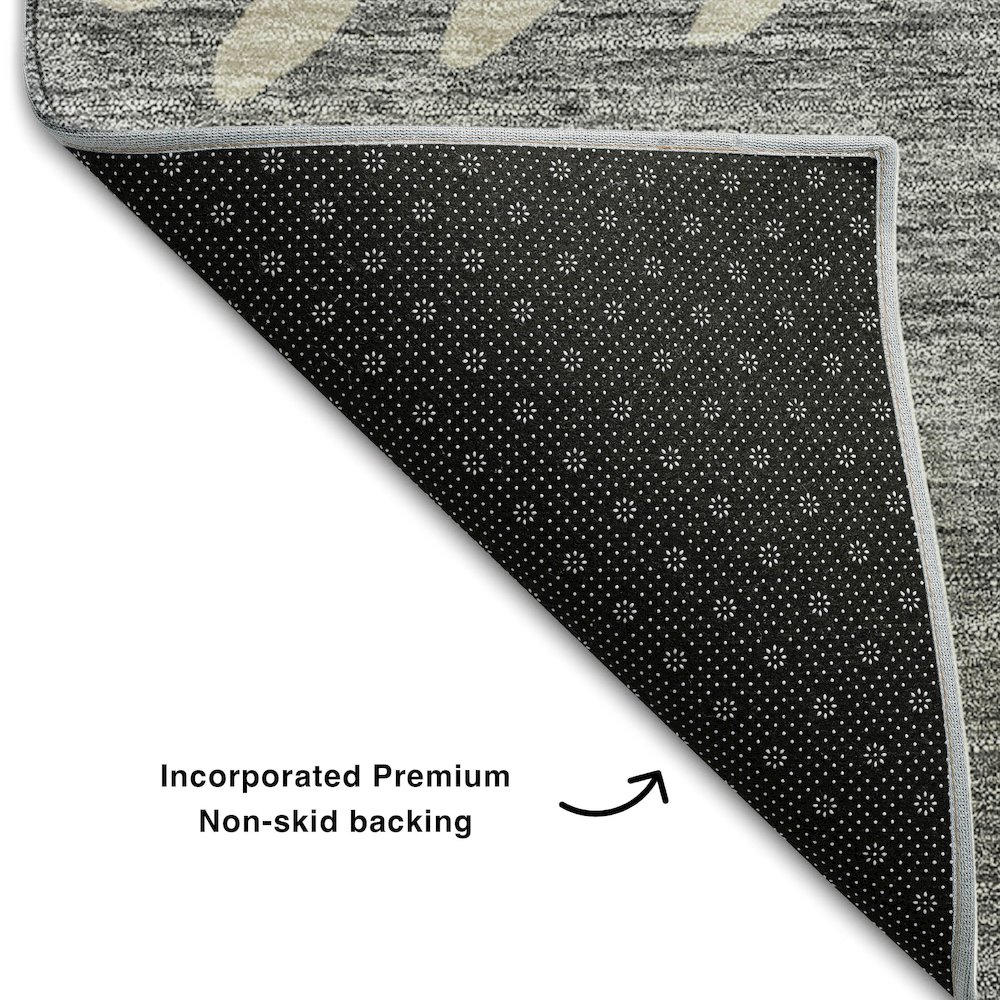 Premium Machine Washable Mayfield AMF736 Gray 8' x 8' Round Rug. Picture 2