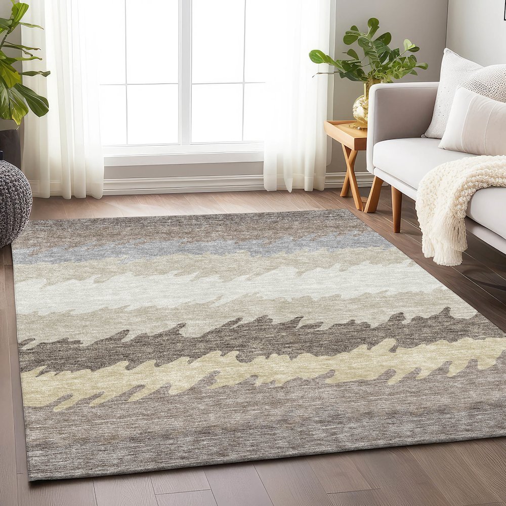 Premium Machine Washable Mayfield AMF736 Taupe 10' x 14' Rug. Picture 5