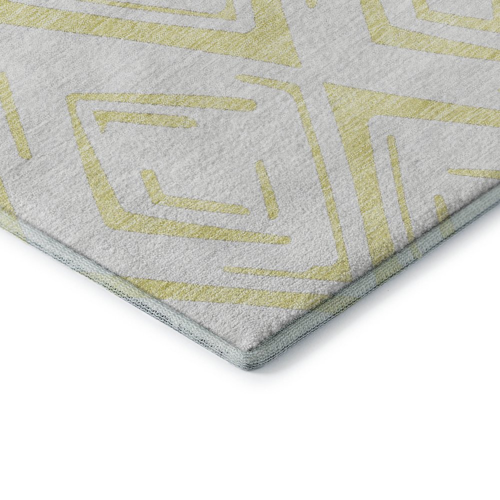 Premium Machine Washable Mayfield AMF737 Yellow 8' x 8' Round Rug. Picture 3