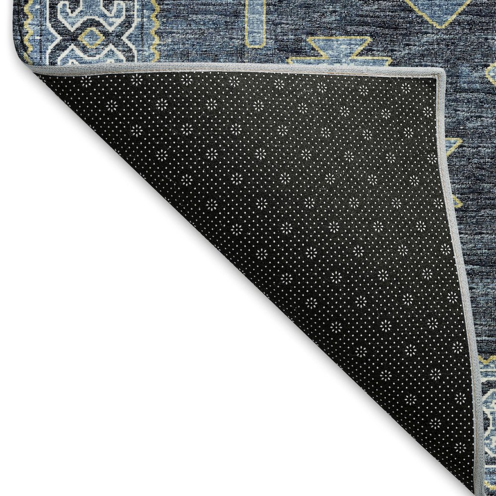 Premium Machine Washable Mayfield  Blue 8' x 8' Round Rug. Picture 2