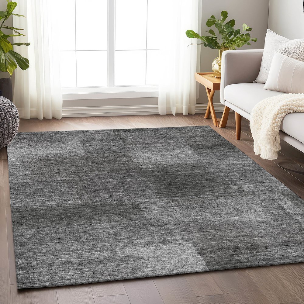 Premium Machine Washable Mayfield AMF742 Gray 10' x 14' Rug. Picture 5