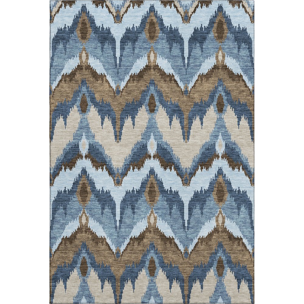 Premium Machine Washable Mayfield AMF743 Blue 10' x 14' Rug. Picture 1