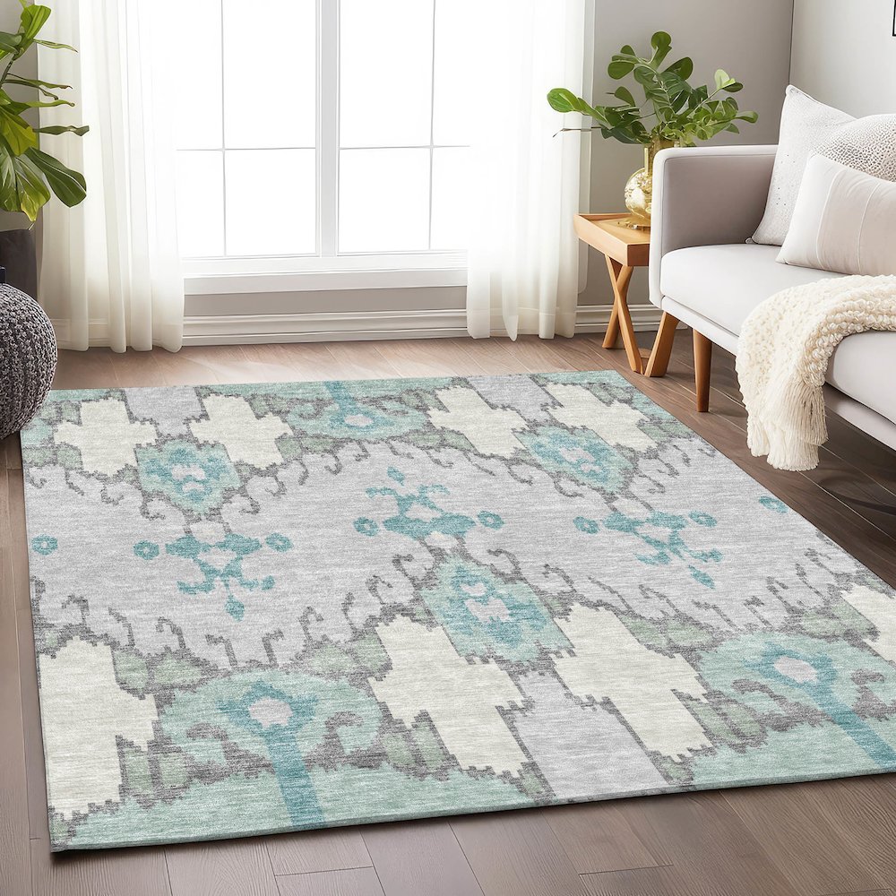 Premium Machine Washable Mayfield AMF748 Mint 10' x 14' Rug. Picture 5