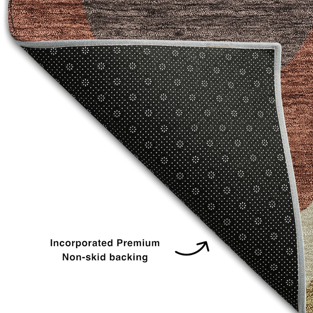 Premium Machine Washable Mayfield AMF749 Brown 8' x 8' Round Rug. Picture 2