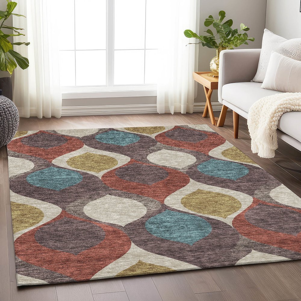 Premium Machine Washable Mayfield AMF749 Brown 10' x 14' Rug. Picture 5