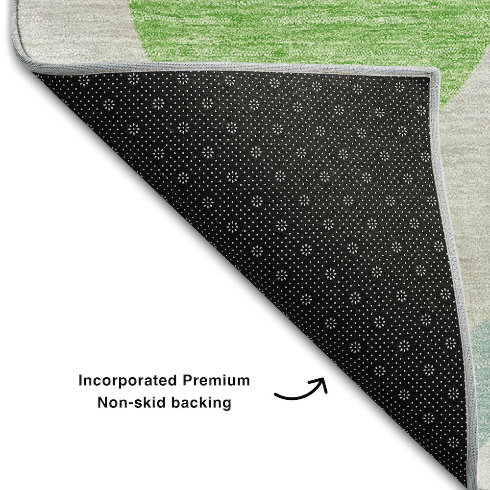 Premium Machine Washable Mayfield AMF749 Lime 8' x 8' Round Rug. Picture 2